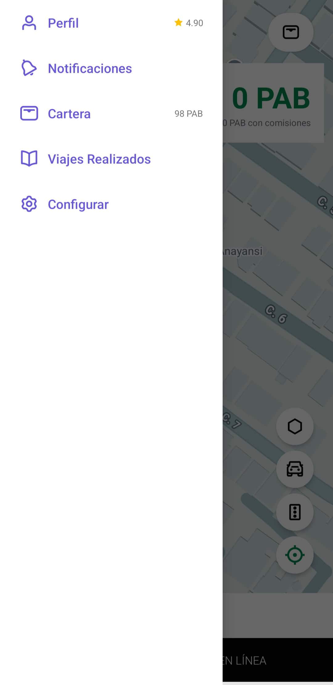 Taxi Panamá - historial de viajes en Onde Driver (conductores)