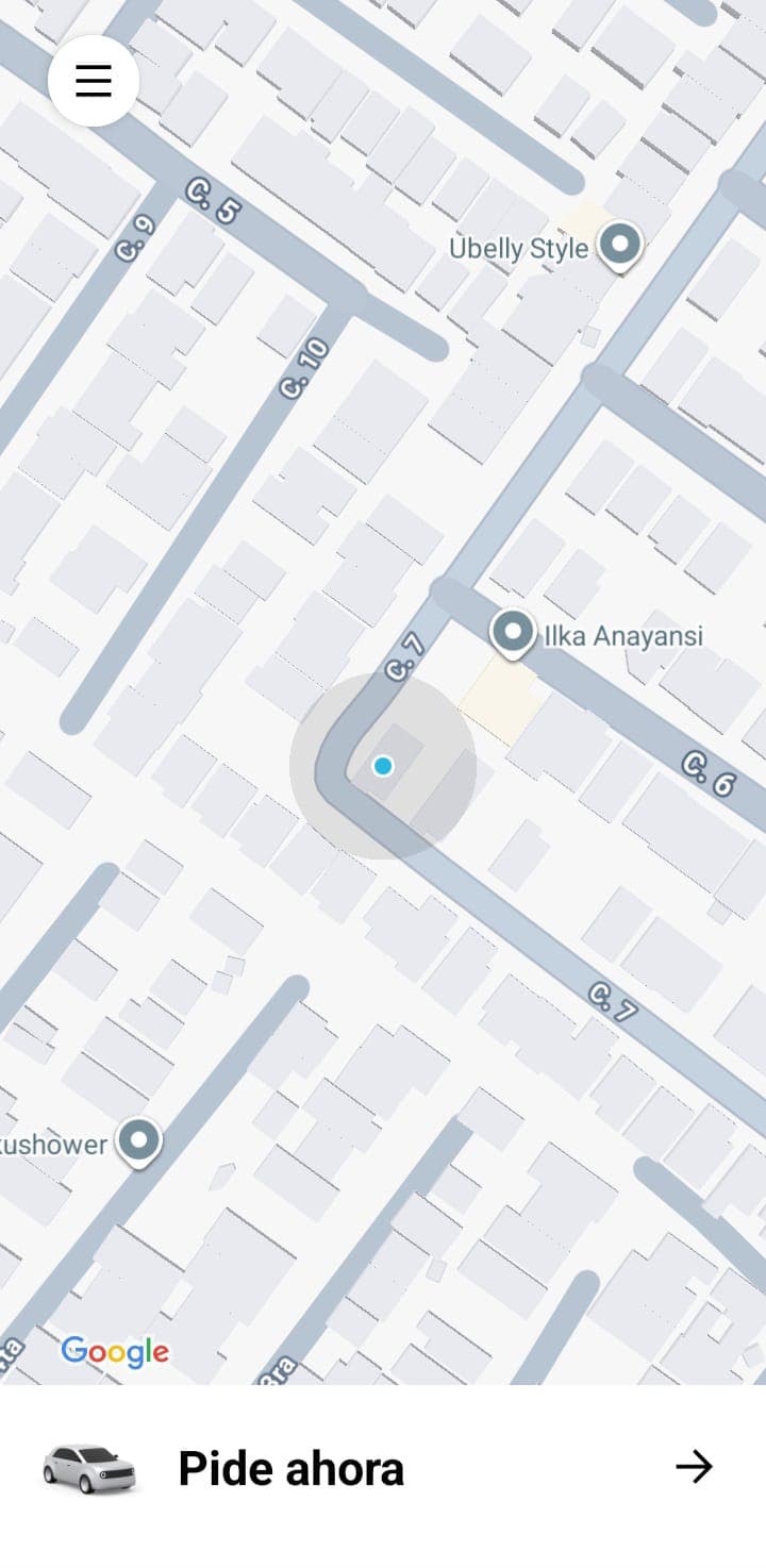 Taxi Panamá - app V-Cab para pasajeros (pantalla principal)